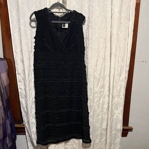 Tadashi Vintage Black Dress Sequins and ruffles. Size 12